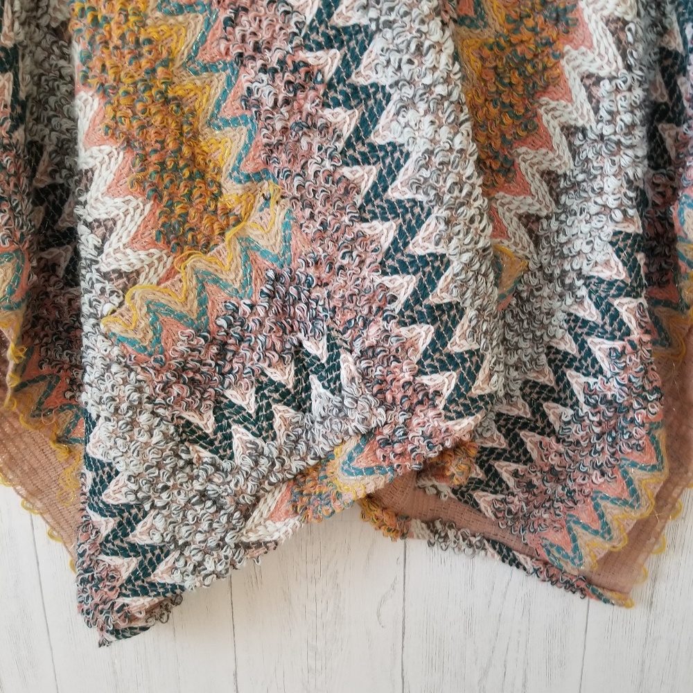 David & Young Multi Knit Pink Poncho Wrap One Size - Picture 3 of 7